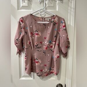 Monteau Blush Floral Blouse